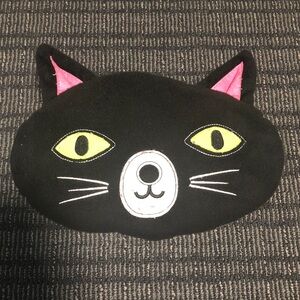 🛍️ Charming Black Cat Face Pillow with Pink Ears